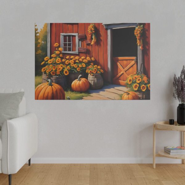 13921468684038443959_2048.jpeg Barn Pumpkin Flowers Autumn Standard Canvas