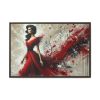 14035498698301159345_2048.jpeg Stylized Woman in Flowing Red Dress Framed Canvas