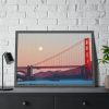14190169473294102642_2048.jpeg Full Moon Over Golden Gate Bridge Framed Poster