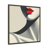 Minimalist of Woman's Lower Face Framed Canvas