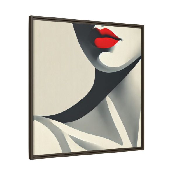 Minimalist of Woman's Lower Face Framed Canvas