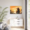 Beautiful Vintage Woman Beach Art Framed Canvas