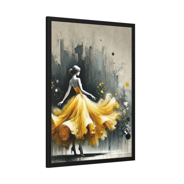 1468991071318463774_2048.jpeg Graceful Woman in Bright Yellow Dress Framed Poster