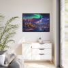 14690433638432071784_2048.jpeg Cottage In Winter With Northern Lights Framed Canvas