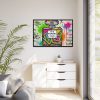 Graffiti-Style Artwork of Chanel No. 5 Perfume Bottle Framed Canvas