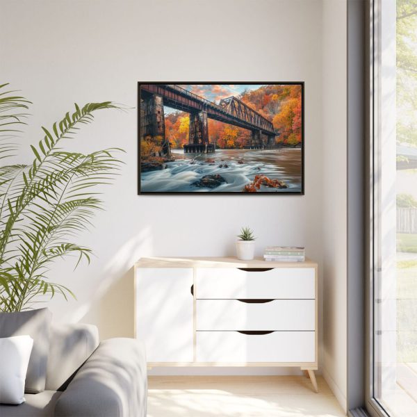 Autumn Bridge Art II Framed Canvas