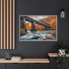 Autumn Bridge Art II Framed Canvas