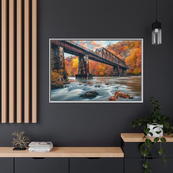 Autumn Bridge Art II Framed Canvas