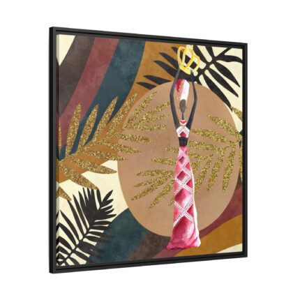 Boho Tropical Africa Woman Framed Canvas