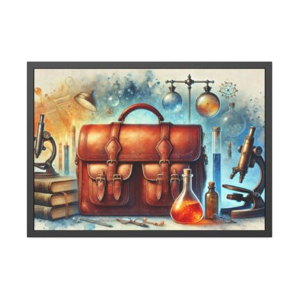 Illustration of Large Leather Bag Framed Poster