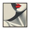 Minimalist of Woman's Lower Face Framed Canvas