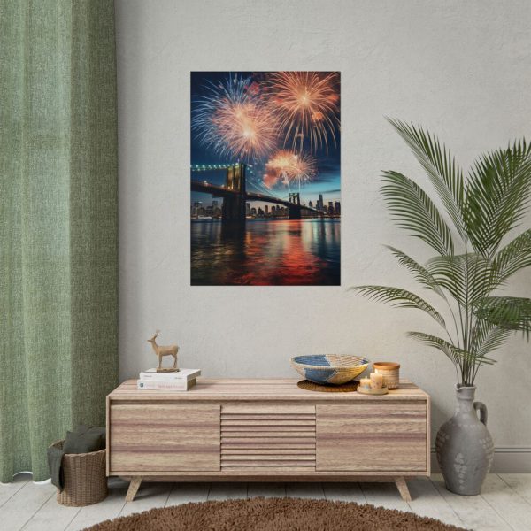 Brooklyn Bridge NYC Fireworks Poster