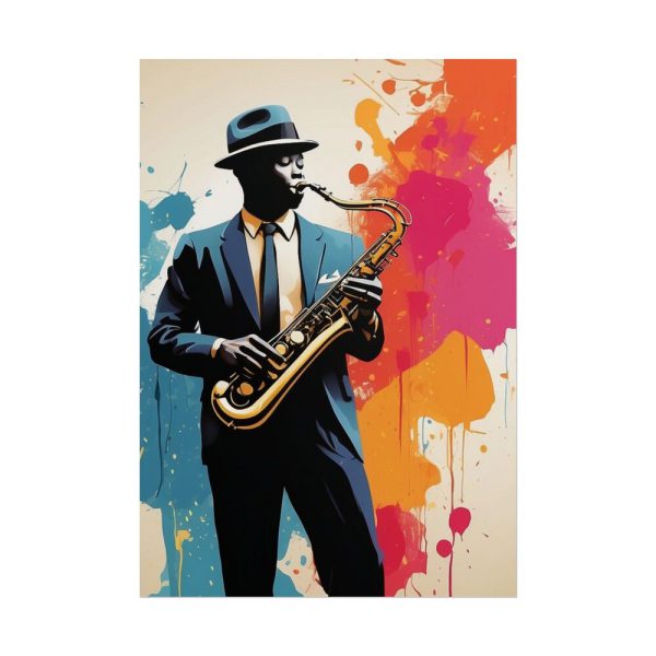 15672198032994451220_2048.jpeg Abstract Saxophone Jazz Player Art Poster