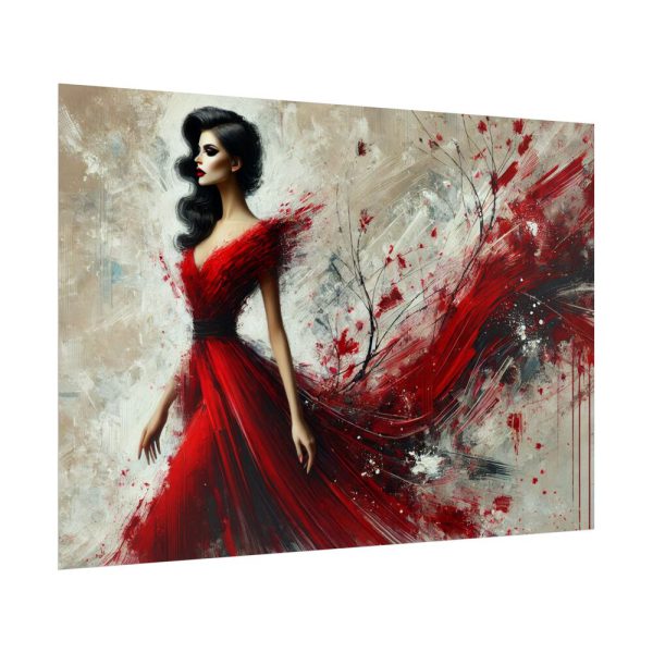 15708384851058706169_2048.jpeg Stylized Woman in Flowing Red Dress Poster