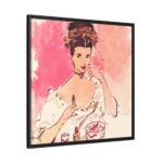 Female Glamour Face Framed Canvas