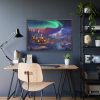 15785072808814174019_2048-1.jpeg Cottage In Winter With Northern Lights Framed Poster