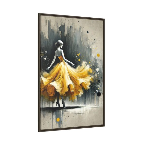 15793303452739928076_2048.jpeg Graceful Woman in Bright Yellow Dress Framed Canvas