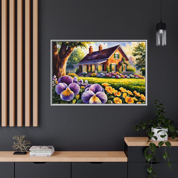 Pansy Cottage Framed Canvas