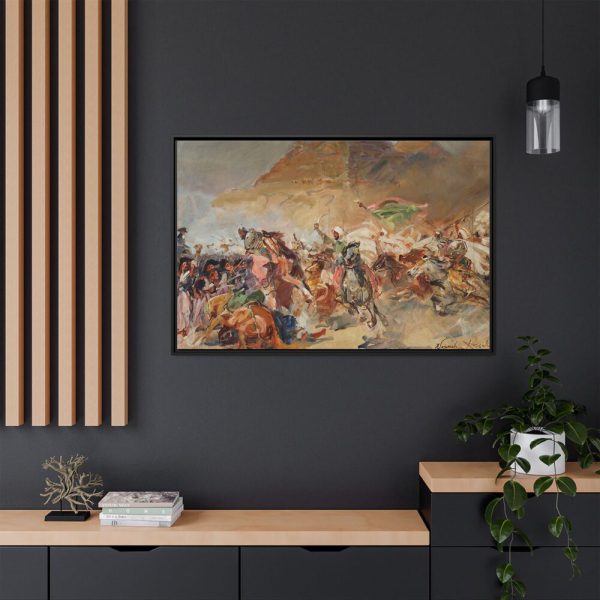 Battle Pyramids Framed Canvas