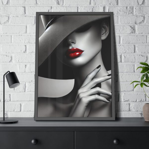 16023460078738744888_2048.jpeg High-Fashion Portrait of Woman Framed Poster