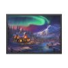 16068312236171569489_2048.jpeg Cottage In Winter With Northern Lights Framed Poster