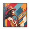 16135435616564931655_2048.jpeg Beautiful Black Woman Jazz Musician Framed Canvas