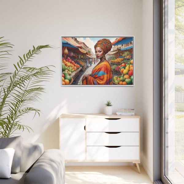Marketplace With Fruit Stalls I Framed Canvas