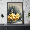 16459770663099619048_2048.jpeg Graceful Woman in Bright Yellow Dress Framed Poster