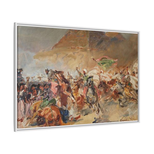 Battle Pyramids Framed Canvas