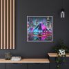 16822886609943343645_2048.jpeg Pyramids Illuminated by Neon Lights Framed Canvas