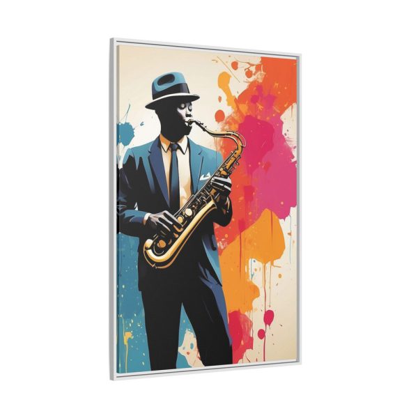 16854644295808358598_2048.jpeg Abstract Saxophone Jazz Player Art Framed Canvas