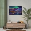 16921784479957245149_2048.jpeg Cottage In Winter With Northern Lights Poster