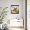 Summer Seaside Cottage Framed Canvas