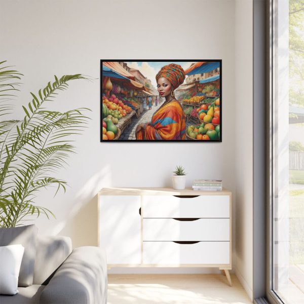 Marketplace With Fruit Stalls I Framed Canvas