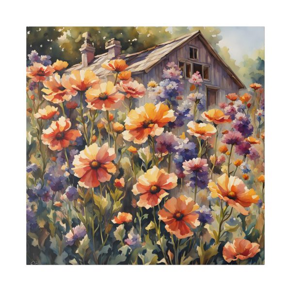 17107250638888101686_2048.jpeg Cottage With Meadow Flowers Standard Canvas
