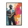 17166581977110706505_2048.jpeg Abstract Saxophone Jazz Player Art Framed Canvas