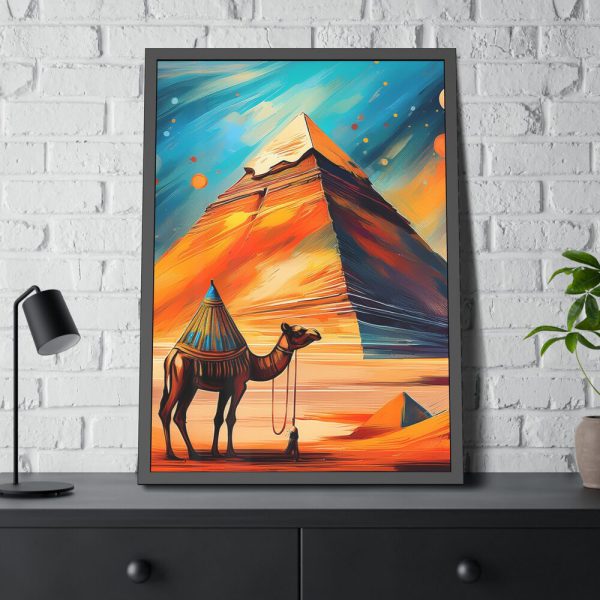 17173670557086164161_2048-1.jpeg Camel and Pyramid Framed Poster