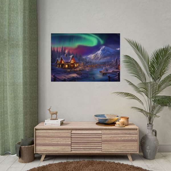 1724661614392527885_2048.jpeg Cottage In Winter With Northern Lights Poster