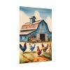 Barn Farm With Chickens Poster