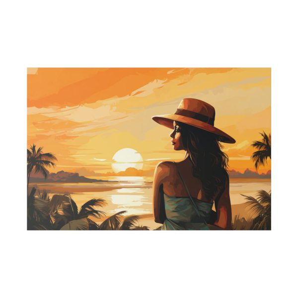 17417402970073975379_2048.jpeg Beautiful Vintage Woman Beach Art Standard Canvas