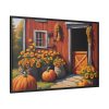 17513739468739940670_2048.jpeg Barn Pumpkin Flowers Autumn Framed Canvas
