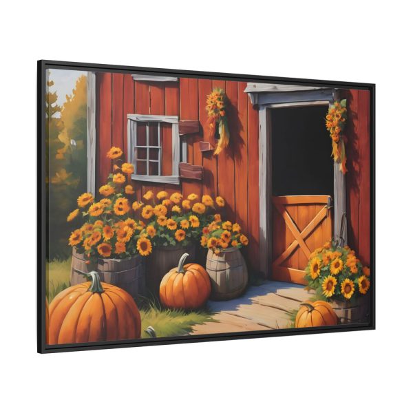 17513739468739940670_2048.jpeg Barn Pumpkin Flowers Autumn Framed Canvas