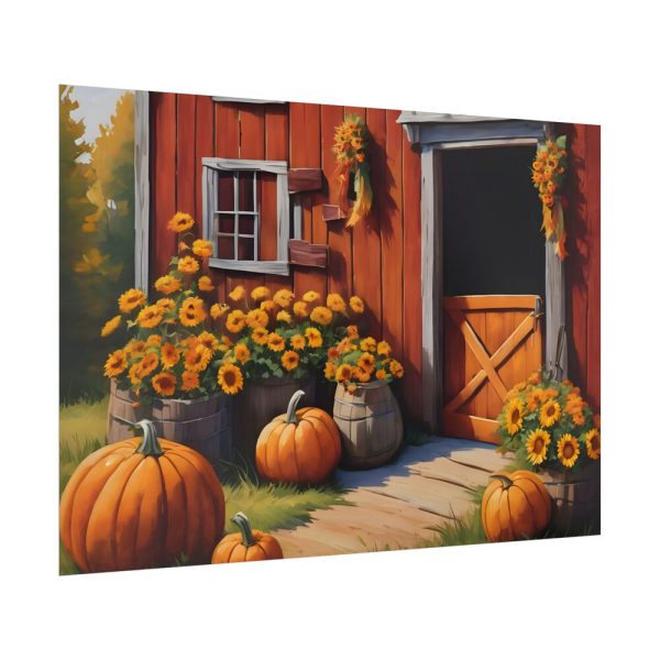 17696872661581198119_2048.jpeg Barn Pumpkin Flowers Autumn Poster