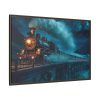 Steam Locomotive On A Bridge Framed Canvas