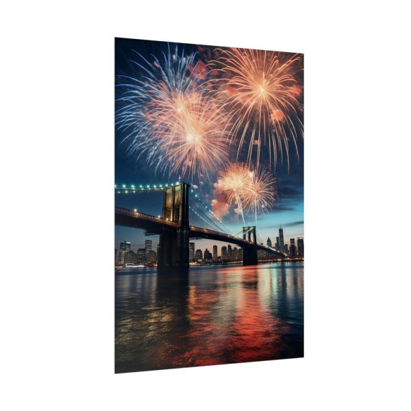 Brooklyn Bridge NYC Fireworks Poster