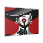 The woman With Large Black Hat Framed Canvas - Image 9