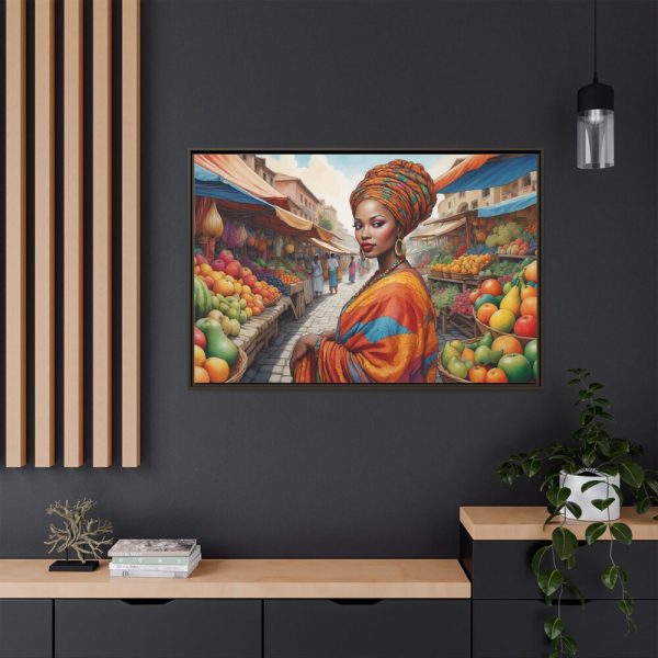 Marketplace With Fruit Stalls I Framed Canvas