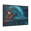 Steam Locomotive On A Bridge Framed Canvas
