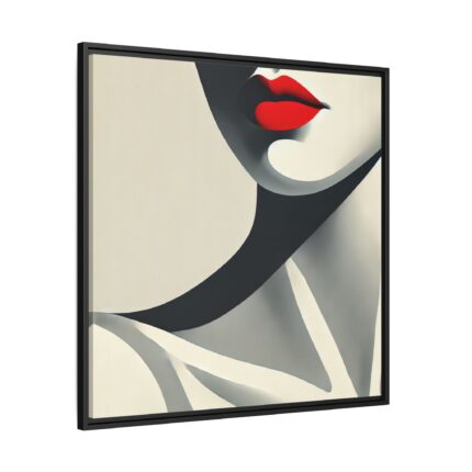 Minimalist of Woman's Lower Face Framed Canvas