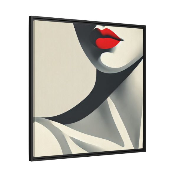 Minimalist of Woman's Lower Face Framed Canvas